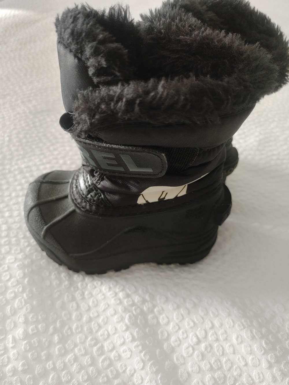 Sorel Kids Snow Commander Waterproof Black Winter Fur-Trim Boots 5 - Picture 6 of 13